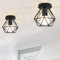 iDEGU 2 Stück Industrielle Deckenleuchten 16cm Retro Deckenlampe aus Eisen Lampenschirm in Käfig Design Vintage Pendelleuchte E27 Lampe für Flur Küche Wohnzimmer Schlafzimmer Dekoration (Schwarz)