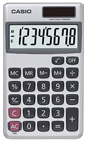 Casio SL-300SV, 8 Digit Pocket Calculator, Silver