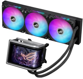 ASUS ROG RYUO IV 360 ARGB, Dissipatore a Liquido, Nero, 3 Ventole ARGB | Sistema di Raffeddamento della CPU, Schermo Curvo 2K AMOLED da 6, 67 con Effetti 3D, Tubi da 400mm, per Intel e AMD