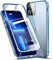 WEYNRBOX Case for Apple iPhone 13 Pro Max Magnetic Cover,Double-sided Tempered Glass Phone Case,Front and Back Metal Bumper 360 Full Cover Built-in Camera Protection for iPhone 13 Pro Max-Clear Blue