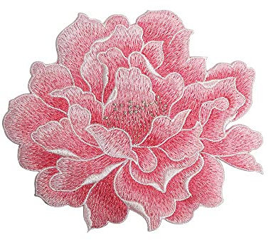 Sourcemall Aufnäher mit Pfingstrosen, bestickte Blumenapplikationen für DIY-Kleidung, Jacken, Jeans, Rucksäcke, Hüte, Kunsthandwerk, Näharbeiten