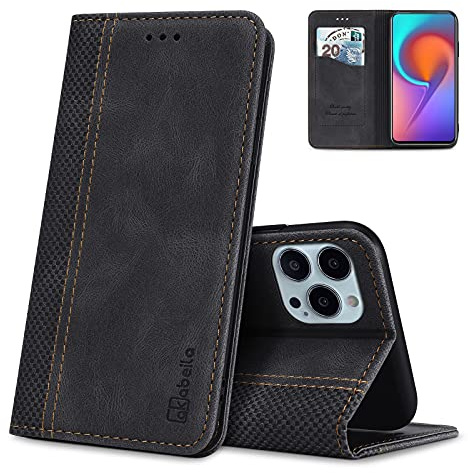 AKABEILA Hülle Kompatibel mit iPhone 14 Pro Max, Premium PU Leather Flip Folio Wallet Book Case Hülle Cover with Magnetic Closure Stand Card Slot