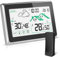 Weather Station, Weather Station with Outdoor Sensor Wireless UK, Digital Room Thermometer Hygrometer Indoor Outdoor, Large LCD Screen with Backlight 12/24H Automatic Time Weather Forecast