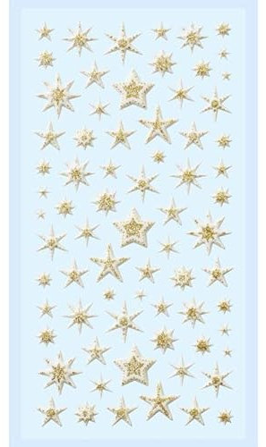 NEU SOFTY 3-D Sticker/Aufkleber, Stern, gold, 1 Bogen