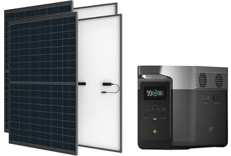 Ecoflow Delta Max 2000 Kraftwerk mit starrem Solarpanel, 2 x 400 W