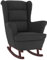 Tidyard Schaukelstuhl Wohnzimmerstuhl 78 x 93 x 97 cm (B x T x H) mit Massivholz-Gummibeinen Relaxstuhl Schaukelsessel Schwingsessel Relaxsessel Schwingstuhl Polstersessel Sessel Schwarz Samt