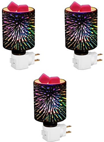 OSALADI 3 Stück Steckerwärmer für D-Lampe UK Schmelzwachs Muster Duftkerze Büro Glas Zuhause Farbbrenner