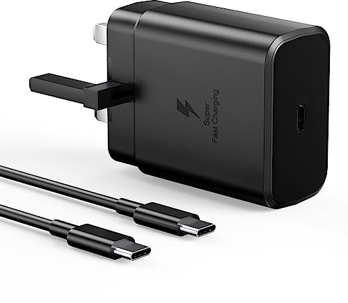 BIUBOTY 45W Super Fast Charger Compatible with Samsung Galaxy S24 Ultra/S24+/S24/S23 Ultra/S23/S22/S21/S20/A54/A25/A15 5G/A15/Z Flip 5/Fold 5/Tab S9,Fast Charging USB Plug with 6.6ft 5A Type-C Cable