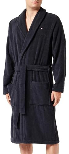Tommy Hilfiger Herren Bademantel Baumwolle, Blau (Desert Sky), M