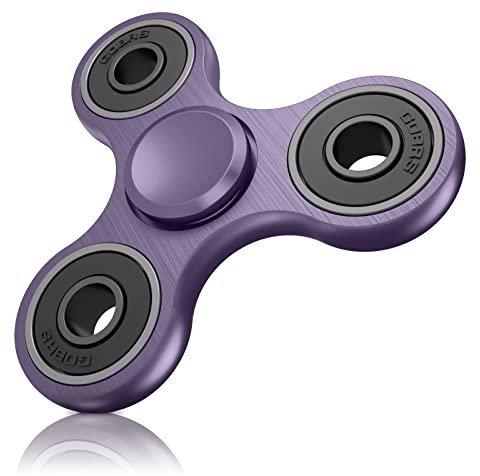 Coolden Fidget Spinner Metall Fidget Toys EDC Hand Spinner Hochwertig Schleuderzeit 2-5 Min Angst Anti Stress Spielzeug Geschenk für Kinder Erwachsene Edelstahl Finger Kreisel für Büro Schule Lila