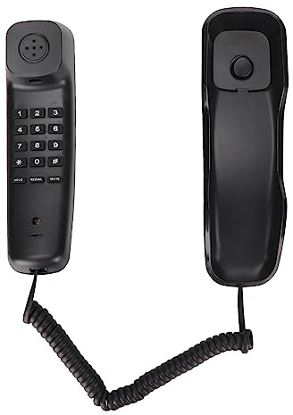 Schnurgebundenes Telefon Zur Wandmontage für das Home-Office-Hotel mit Wahlwiederholungs-Stummschaltung (Schwarz)