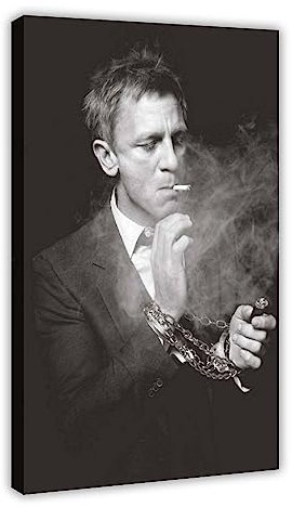 ETOMEY Daniel Craig Poster auf Leinwand, Schlafzimmer, Dekoration, Sport, Landschaft, Büro, Raumdekoration, Geschenk, Rahmen-Stil, 60 x 90 cm
