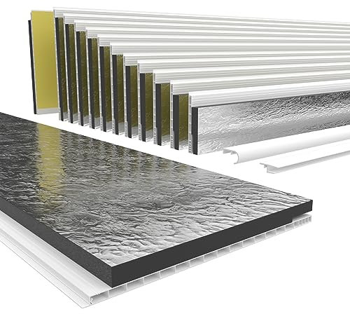 HEXIM Cubierta de caja de persiana enrollable de PVC con aislamiento Longitud: 1000-2000 mm, ancho: 120-320 mm, Solapa de inspección Tapa de protección (320 mm x 2 metros)
