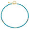 TreasureBay Collier de Perles de Pierres Précieuses Fait à la Main pour Femmes et filles - Collier D'empilage de Perles ras du Cou (Turquoise avec perles plaquées or)