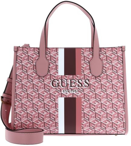 GUESS Silvana Two Compartment Tote Apricot Rose Logo