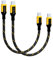 DEWALT Heavy Duty Short Usb C To Usb C 60W Cable (2 Pack 6In.), Durable Type C Fast Charging Nylon Braided Cord, Compatible With Iphone 16/15 Series, Android Samsung Galaxy S24/S23/S22/ Ultra