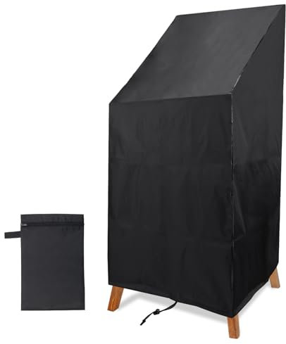 Windspeed Garden Chair Cover, 420D Oxford High Back Patio Stacking Chair Covers Waterproof (130x64x64cm)