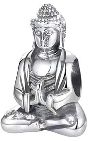 Streetculture Indien Buddha Siddhartha Gautama Religion - Charm Sammelband Bettelarmband Kette Anhänger Schmuck Geschenkidee Zubehör 925 Silber
