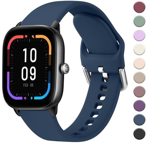 ZGCE für Amazfit GTS 4 Mini Armband/Amazfit GTS 2 Mini Armband/GTR Mini/GTS 4/GTS 3/GTS 2, 20mm Klassisch Silikon Armbänder Damen Herren, Verstellbares Sport Ersatzband Uhrenarmband, Navy Blau