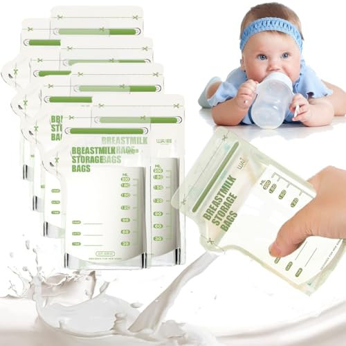 KSUKTSW 30 Stück Muttermilch Beutel, 200 ml Milchbeutel für Muttermilch, Vorsterilisierte Aufbewahrungsbeutel, Breast Milk Storage Bags, Milchgefrierbeutel für Kann Eingefroren Werden