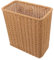 PRETYZOOM Wicker Waste Basket, Small Woven Trash Can Slim Rectangular Decorative Garbage Bin Laundry Hamper for Kitchen Bedroom Bathroom Office Home