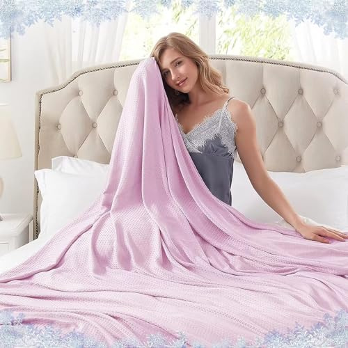 WJMSDK Leichte Kühldecken zum Schlafen - Kühldecke Sommer Bambus(150x200cm) | Atmungsaktive Cooling Decke gegen Schwitzen | Für Bett, Sofa & Reise | Maschinenwaschbar