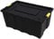 Large Plastic Storage Box with Lid - 150 Liters Capacity - Heavy Duty Black Container 36.2 x 22.8 x 16.5 in ( 92x58x42 cm) with Lockable Feature, Handles, and Strong Clips for Garage, Attic, Shed