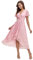 Ever-Pretty Abito da Ospite Scollo A V Maniche A Volant Gonna A Trapezio Abiti Cerimonia Donna Eleganti Rosa Viola Chiaro 56