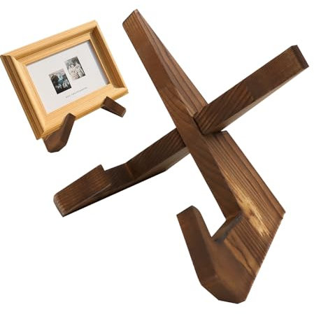 ZYKORT 6,5 Zoll Tellerständer zur Aufsteller, Kochbuchhalter, Buchständer aus Holz, Tellerhalter, Tablet Ständer, Halterung zum Lesen, Bilderrahmen Halterung, kann lange Zeit wiederverwendet werden