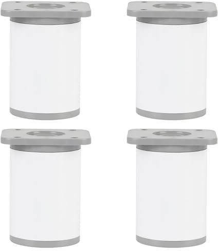 YJRZYQKXKL Furniture Legs Adjustable, 4pcs Round Furniture Feet White Aluminum Alloy | Anodized Surface Table Legs Ø40mm Height: 6-40cm Sofa Legs Cabinet Feet-6cm/2.4
