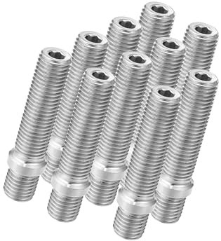 Hihaha Lot de 10 goujons de roue M12 x 1,5 à M12 x 1,5 pour BMW Argenté