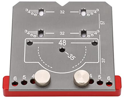 Hinge Punch Locator, Mounting Guide 4 Gears,Aluminum Alloy Adjustable Hinge Hole Finder for Cabinet, Door, Window and Folding Table (S(15.2x8.8x3.1cm))