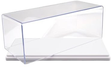 Fenteer Klare Vitrine aus Acryl, Schutz für Modellautos im Maßstab 1:43, staubdicht, Sammlervitrine, Arbeitsplattenbox für Sammlerstücke, Weiß 16.3x7.3x8.5cm