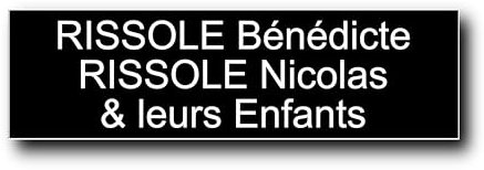 Plaque Boite aux Lettres Personnalisable - 12x3.5 Cm - Haute Visibilité - 1 à 3 Lignes - Etiquette Boite aux Lettres Interieur ou Exterieur Adhesive - Nom Prenom Famille - Plaque porte