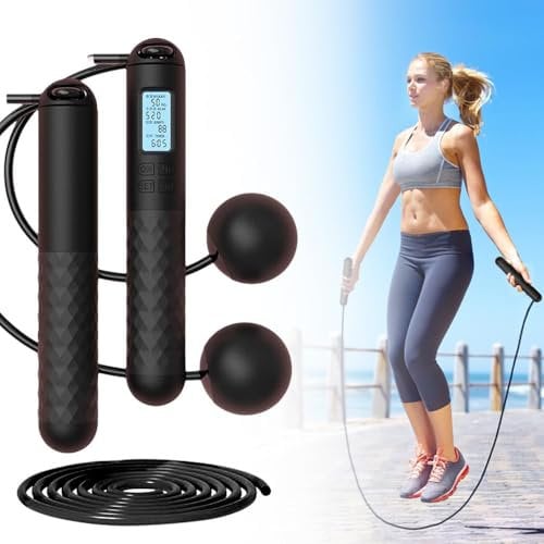 DEJIN Cordless Skipping Ropes for Adults - High-Speed Jump Rope with Counter for Fitness, Exercise, Boxing, and Gym Workouts - Ideal for Men and Women Seeking a Portable Workout Equipment