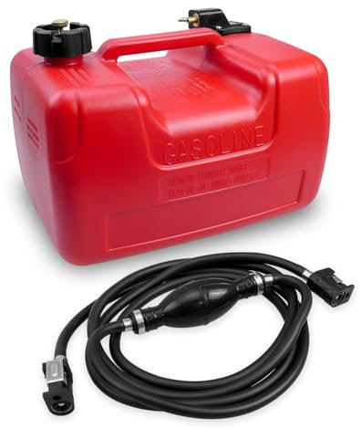 Portable Boat Fuel Gas Tank with Connector Fit for YAMAHA Marine Outboard Boats Kayaks Yachts Canoes Inflatables