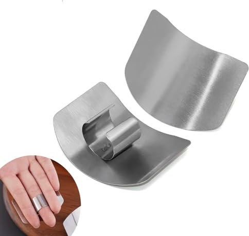 Fingerschutz Schneiden,Fingerschutz Küche,Edelstahl Fingerschutz,Einstellbarer Ring Messer Finger,Mit Daumen,Chef-Pro Fingerschützer,Klingenschutzin,Sleeves Küchen-Fingerschutz,Protectors,Handschuhe