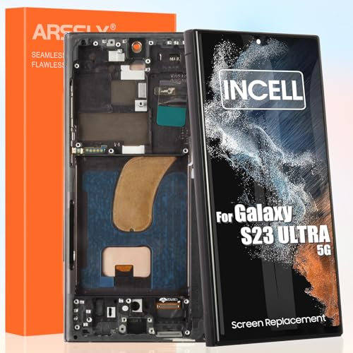 Écran LCD pour Samsung Galaxy S23 Ultra 5G TFT, Écran pour Galaxy S23 Ultra 5G SM-S918B LCD Écran Tactile Assemblée avec Réparation Kit (Non Fonction Empreinte Digitale, Noir avec Cadre, US Version)