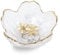 Nideen Jewellery Dish Glass Floral Trinket Dish, Ring Dish Holder Jewellery Plate Key Dish for Hallways(Clear)