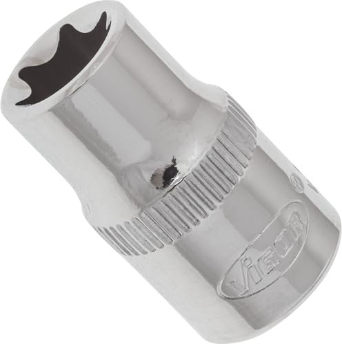 ViGOR Douille Torx V2722N - Largeur de clé E10 - Carré de 6,3 mm - Profil E - Longueur : 25 mm - Outil pour un travail précis