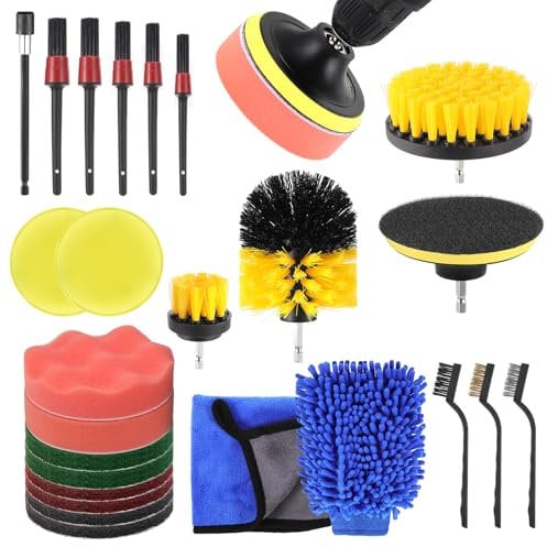 WiMas 25PCS Car Detailing Kit Car Cleaning Wash Set Interior and Exterior Cleaning Car Washing Kit Car Cleaning Kit for Cars, Bikes, Kitchen, Carpet, Bathroom