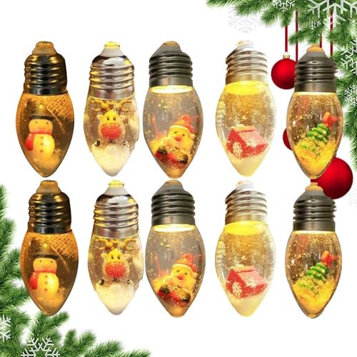 Weihnachts-Schneekugel-kette,Weihnachtsbaum-Schneekugel-kette | Vintage Schneekugel Weihnachtsbeleuchtung | Cartoon-Weihnachtsbaum-LED-für den Winter, Neujahr, Haus, Garten, Hinterhof