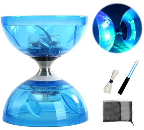 KUWUNG Diabolo Freiner avec roulement à Billes, kit de Triple Stockage, 4,5 mm, Diabolo Lumineux dans l'obscurité, Sports de Loisirs, Jouet de jonglage pour Enfants et Adultes