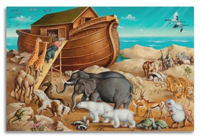 XKUGA Vintage-Poster, Arche Noah, Bibelgeschichte, Fluttiere, Migrationsposter, dekoratives Gemälde, Leinwand, Wandposter und Kunstdruck, moderne Familienschlafzimmer-Dekoration, Poster, 30 x 45 cm