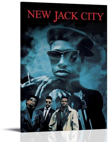 New Jack City Poster, ästhetisches Vintage-Wandkunst, Leinwandposter, dekoratives Gemälde, Wohnzimmer, Schlafzimmer, Dekoration, 40 x 60 cm, Rahmenstil