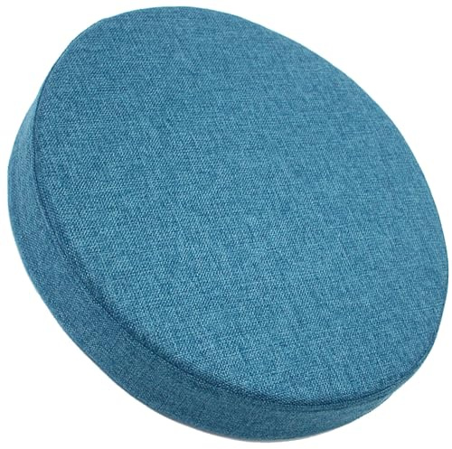 uyeoco Sitzerhöhung Runde Stuhlkissen Outdoor/Indoor 30cm/35cm/40cm/45cm/50cm rutschfest Sitzkissen Stuhlauflage, Gepolstertes Sitzkissen für Esszimmer, Küche, Garten, Büro(Indigo Blue,45x8cm)