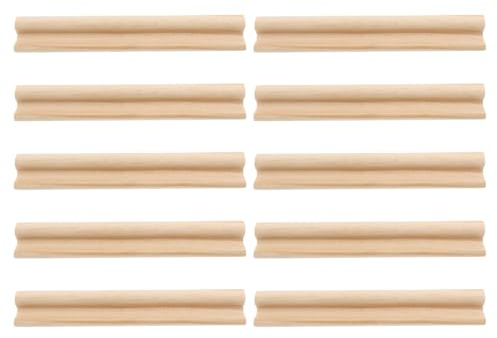 KOMBIUDA 10stücke Domino-tabletts aus Holz Einreihige Holz-spielsteinhalter für Mexican Train Mahjong und Dominosteine als Brettspielzubehör