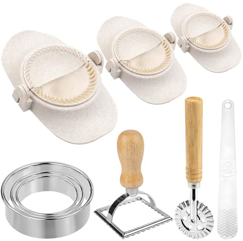 TUZHE Dumpling Maker Set, 9-teilig Ravioli Former, Teigtaschenformer für Dumpling Ravioli Machen