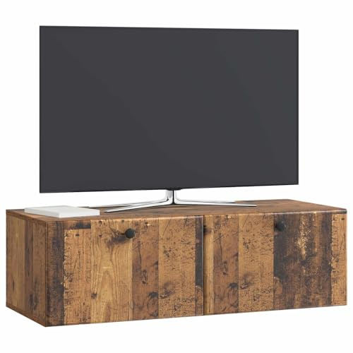vidaXL Wandmontierter TV-Schrank 98 x 41 x 30 cm Altholz Holzwerkstoff, Wohnzimmeraufbewahrung, moderner Schrank, Wand-TV-Ständer, rechteckiges Design, viel Platz, praktische Möbel