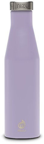 MIZU - S6 Slim Series Wasserflasche | 539 ml doppelwandiger Edelstahl vakuumisoliert | schmale Öffnung mit auslaufsicherem Deckel | mehrere Farben | BPA-frei, Lavendel